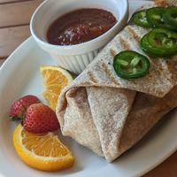 Huevos rancheros burrito at Urth Caffé in Las Vegas