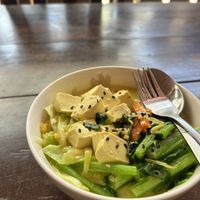 Noodles with tofu  at Felice's Vegetarian Restaurant in Kuta