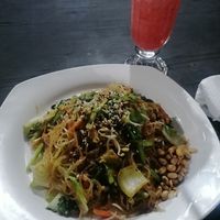 Vegan Korean japchae at Felice's Vegetarian Restaurant in Kuta