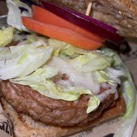 Vegan beyond burger with vegan cheese !  #Veganuary at Bar Grazie in Massapequa Park