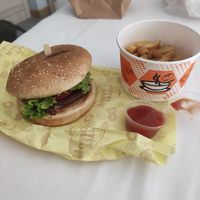 Burger and fries 🍔 🍟 at Tyche in Antalya