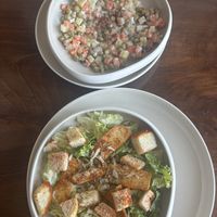 Oliver salad and caesar salad  at Tyche in Antalya
