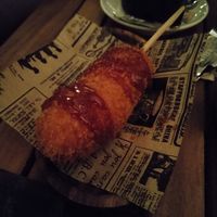 vegan Korean corndog at Hey Joo - 헤이 주 in Ghent