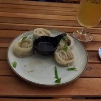 Vegan steamed tofu dumplings (one missing) at Hey Joo - 헤이 주 in Ghent