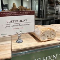 Tasty bread and labeled vegan   at Eataly in Dallas