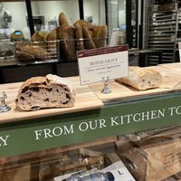 Lots of salty bread options   at Eataly in Dallas