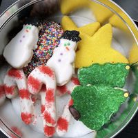 Christmas sugar cookie tin  at My Vegan Sweet Tooth in Virginia Beach