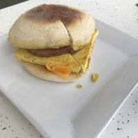 Canadian bacon egg sandwich - a bit over priced but very good for its simplicity  at My Vegan Sweet Tooth in Virginia Beach