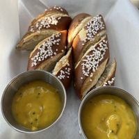 Pretzel appetizer with mustard   at William Oliver's in Lafayette