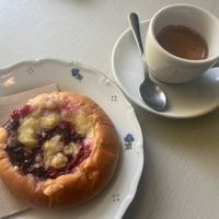 Vegan pastry and espresso   at Kolacherie Celetna in Prague