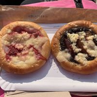 Strawberry rhubarb and poppyseed plum  at Kolacherie Celetna in Prague