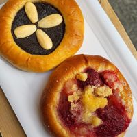 Poppy and strawberry pastries at Kolacherie Celetna in Prague