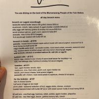 Food menu  at Luci's  in Bawley Point