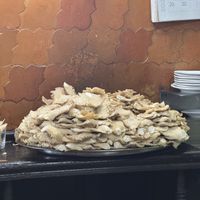 Mushrooms ready for the plancha  at Bar Cid in Logrono