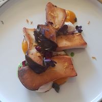 Funghi cardoncelli arrosto, fagioli e zucca speziata at Dispensa Franciacorta in Adro