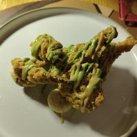 carciofi in tempura con miso (spettacolo) at Dispensa Franciacorta in Adro