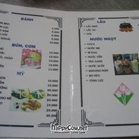 view of menu at Quang Tinh in Hue