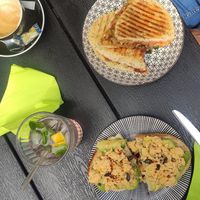 Vegan grilled sandwich and vegetarian Toast at The Secret Cafe in Friedrichshafen