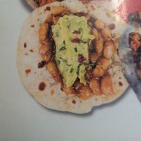 This is the only vegan taco now. They don't have cashew cheese anymore at Mangia Station in Sofia