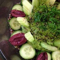 Basil Pesto Kalamata Olives Cucumbers at The Enchanted Chef in Spokane