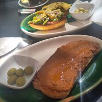 Vegan sobrasada and olives 😍😍😍😍😍😍 at La Cabra Feliz Bar Etico in Mallorca