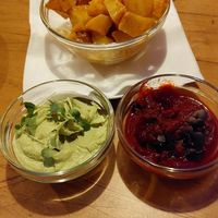 Jonas bread and dips. at Creativa in Ingolstadt