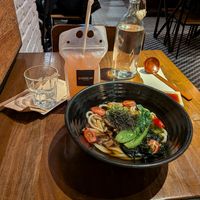 Vegetarian iron and grapefruit soju pack at Udon Lab in New York City
