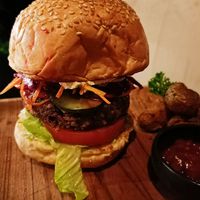 Vegan burger at Meru Ubud in Ubud