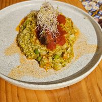 Risoto com almôndegas at Florencia - Vegan Kitchen in Lima