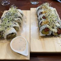 Ceviche maki and charapita maki   at Florencia - Vegan Kitchen in Lima