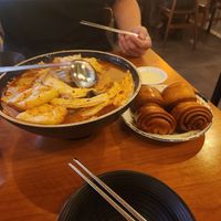  at Aejeong hot pot restaurant in Seoul