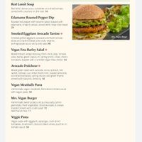 The vegan menu when I visited. at Paul - The Galleria in Abu Dhabi