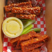 Tofu Fingers (in Teriyaki & BBQ) 🖤 at Bean Vegan Cuisine in Charlotte