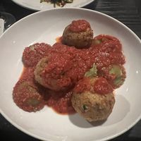 Ravioli with faux meatballs  at Cassarino's in Providence