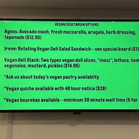 Changing vegan options- December 2023 at The HoneyBirch Bakehouse in Cleveland