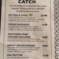 Vegan menu   at Fishermans Bay in Whitley Bay