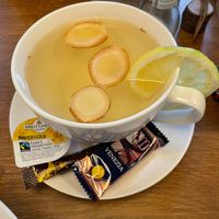 Freshly made ginger tea at Rosmarie in Schwaebisch Gmuend