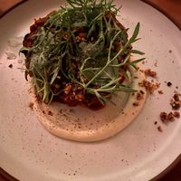 Eggplant with harissa yogurt and dukkah at Pietramala in Philadelphia