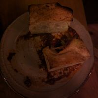 Half an order of focaccia with tomato dip (actual order is double the size) at Pietramala in Philadelphia