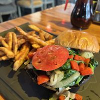 Vegan portobello burger 🍔   at Unique Eats in Las Vegas