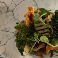 Starter of roasted garden veg with tofu  at Longueville Manor in Jersey