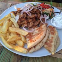 Vegetarian gyro at Tango Cafe And Bar in Corfu