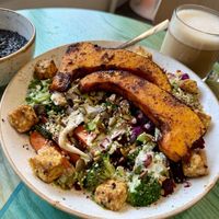 Plant power bowl (added tofu & lentils) 💗 48g protein  at Life Alive Organic Cafe in Somerville