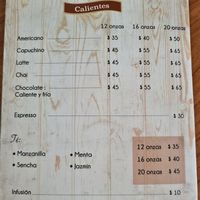 Menu at El Rollito Hungaro in Mexico City