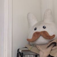 I don't know what this creature is supposed to be but it's adorable at Bluestone Roasting Co in Saugerties