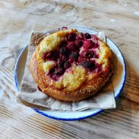 Raspberry & lemon cake/bread type thing - delicious at Fotografiska Tallinn in Tallinn