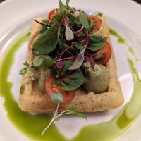 Pesto waffles at Nevis Bank Inn in Fort William