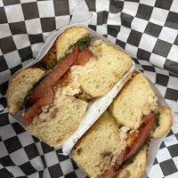 Fern canyon (vegan mozzarella)  at Frankie's NY Bagels in Eureka
