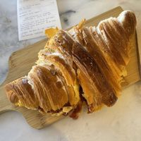 Strawberry (2,50€). Too sweet, id share! It was overpowering   at O Melhor Croissant da Minha Rua - Sesimbra in Sesimbra