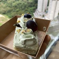 Pistachio cake. Delightful  #Veganuary at Six Spring Vegetarian Cafe in Penang